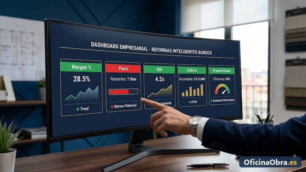 Dashboard con 5 KPIs clave para una empresa de reformas rentable