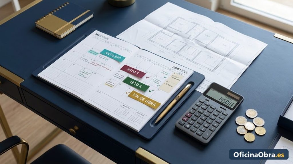 Calendario de cobros e hitos en obra de construccion para evitar problemas de caja